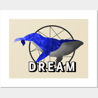 Blue dream whale Posters and Art